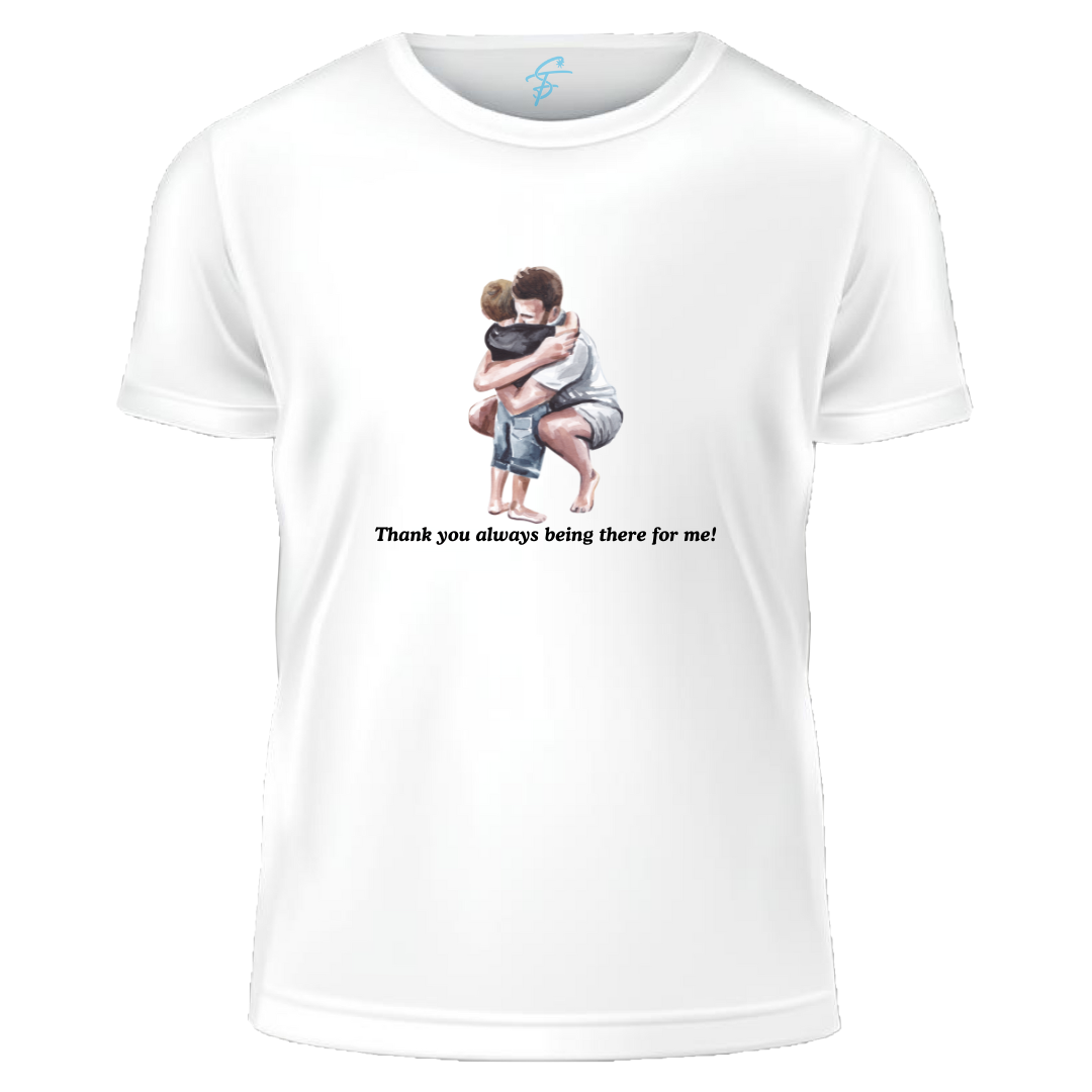 Father and Son Graphic Print, Thank You Message Design